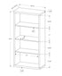 11.75" x 23.75" x 47.5" Cappuccino Particle Board Adjustable Shelves Bookshelf